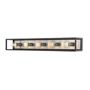 Z-Lite - 480-5V-MB-BN - Five Light Vanity - Kube - Matte Black + Brushed Nickel