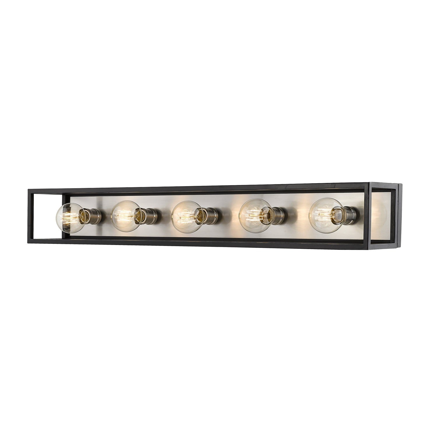 Z-Lite - 480-5V-MB-BN - Five Light Vanity - Kube - Matte Black + Brushed Nickel