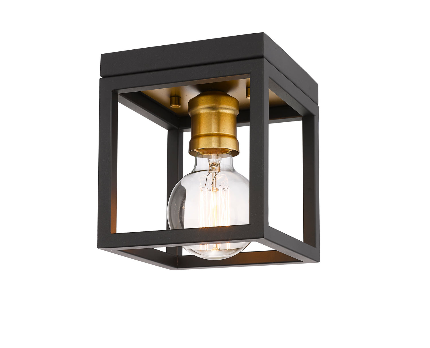 Z-Lite - 480F1-BRZ-OBR - One Light Flush Mount - Kube - Bronze + Olde Brass