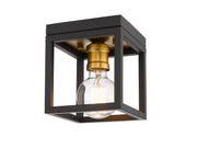 Z-Lite - 480F1-BRZ-OBR - One Light Flush Mount - Kube - Bronze + Olde Brass