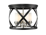 Z-Lite - 481F16-MB-BN - Four Light Flush Mount - Malcalester - Matte Black + Brushed Nickel