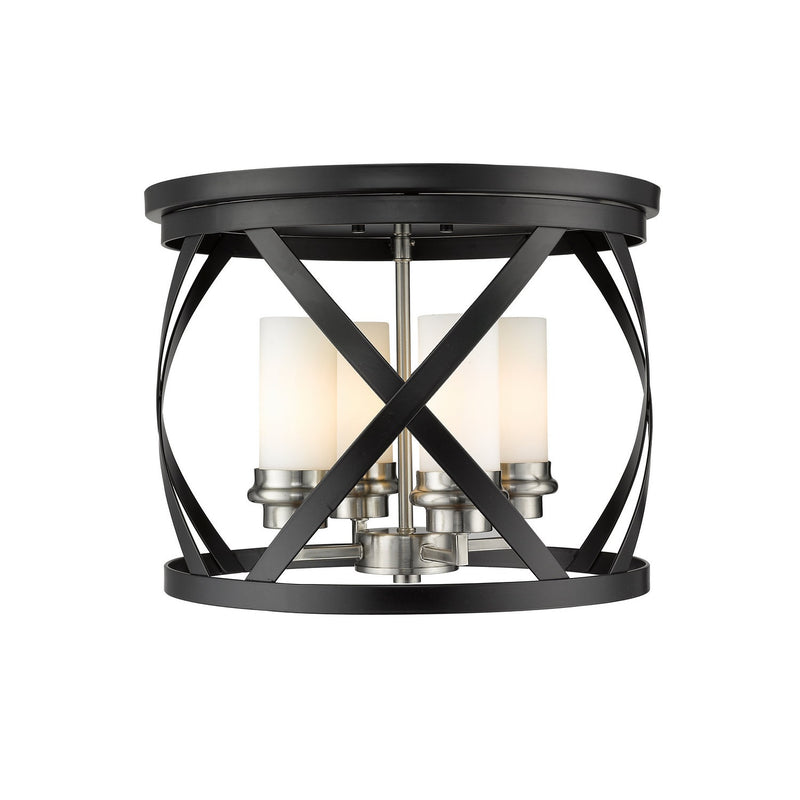 Z-Lite - 481F16-MB-BN - Four Light Flush Mount - Malcalester - Matte Black + Brushed Nickel