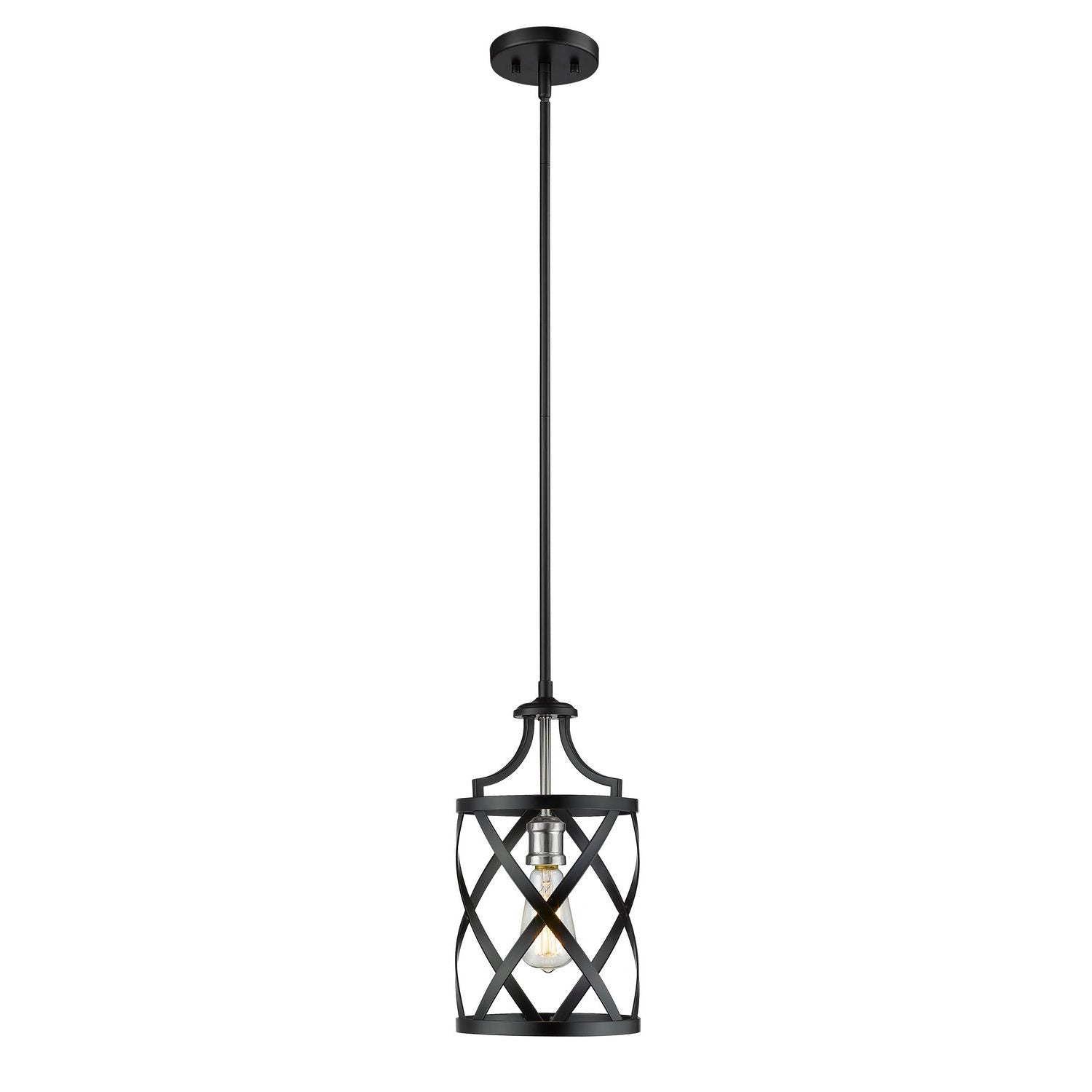 Z-Lite - 481MP-MB-BN - One Light Pendant - Malcalester - Matte Black + Brushed Nickel