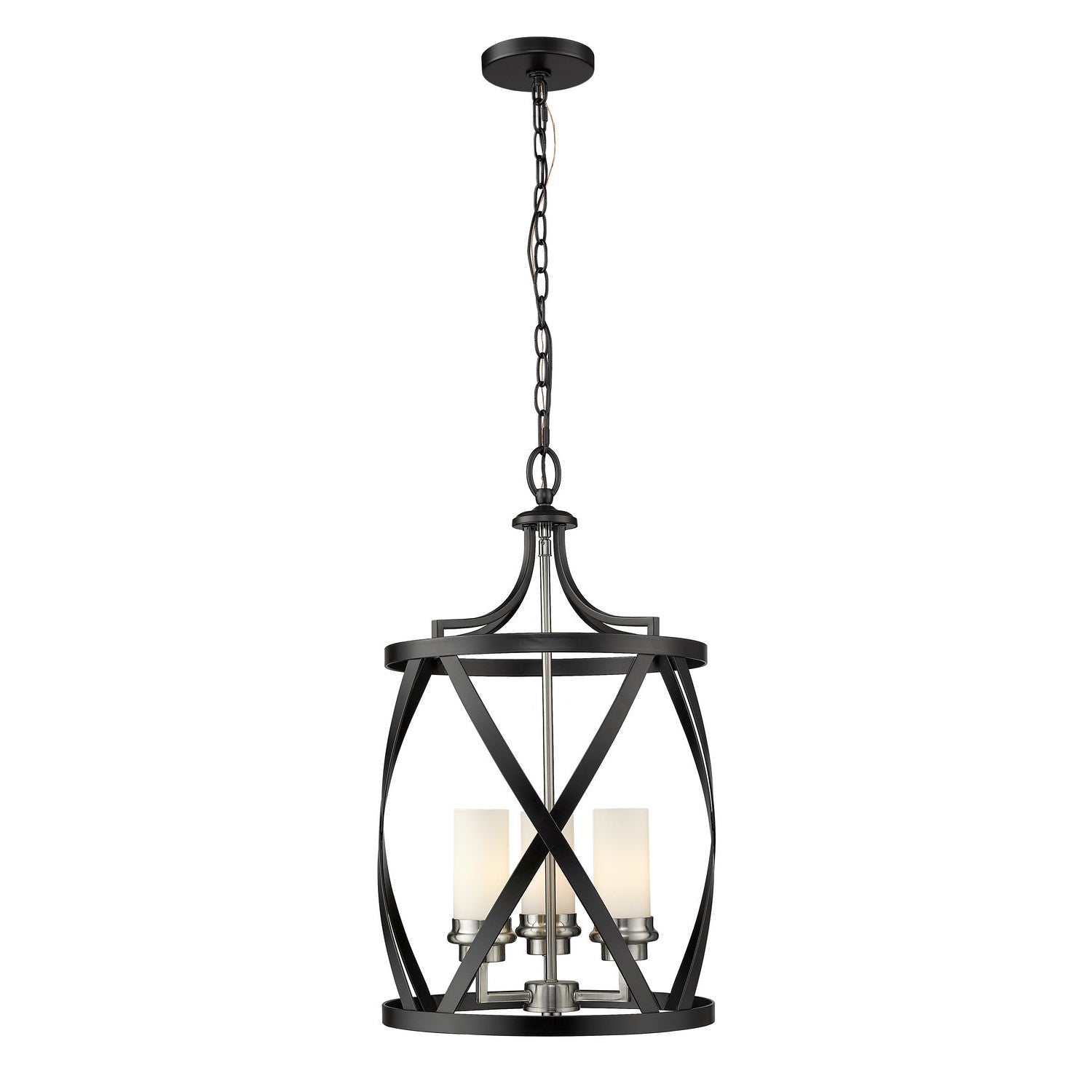 Z-Lite - 481P14-MB-BN - Three Light Pendant - Malcalester - Matte Black + Brushed Nickel