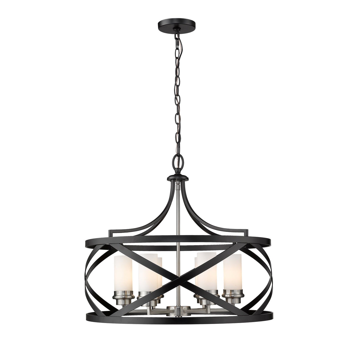 Z-Lite - 481P24-MB-BN - Six Light Chandelier - Malcalester - Matte Black + Brushed Nickel