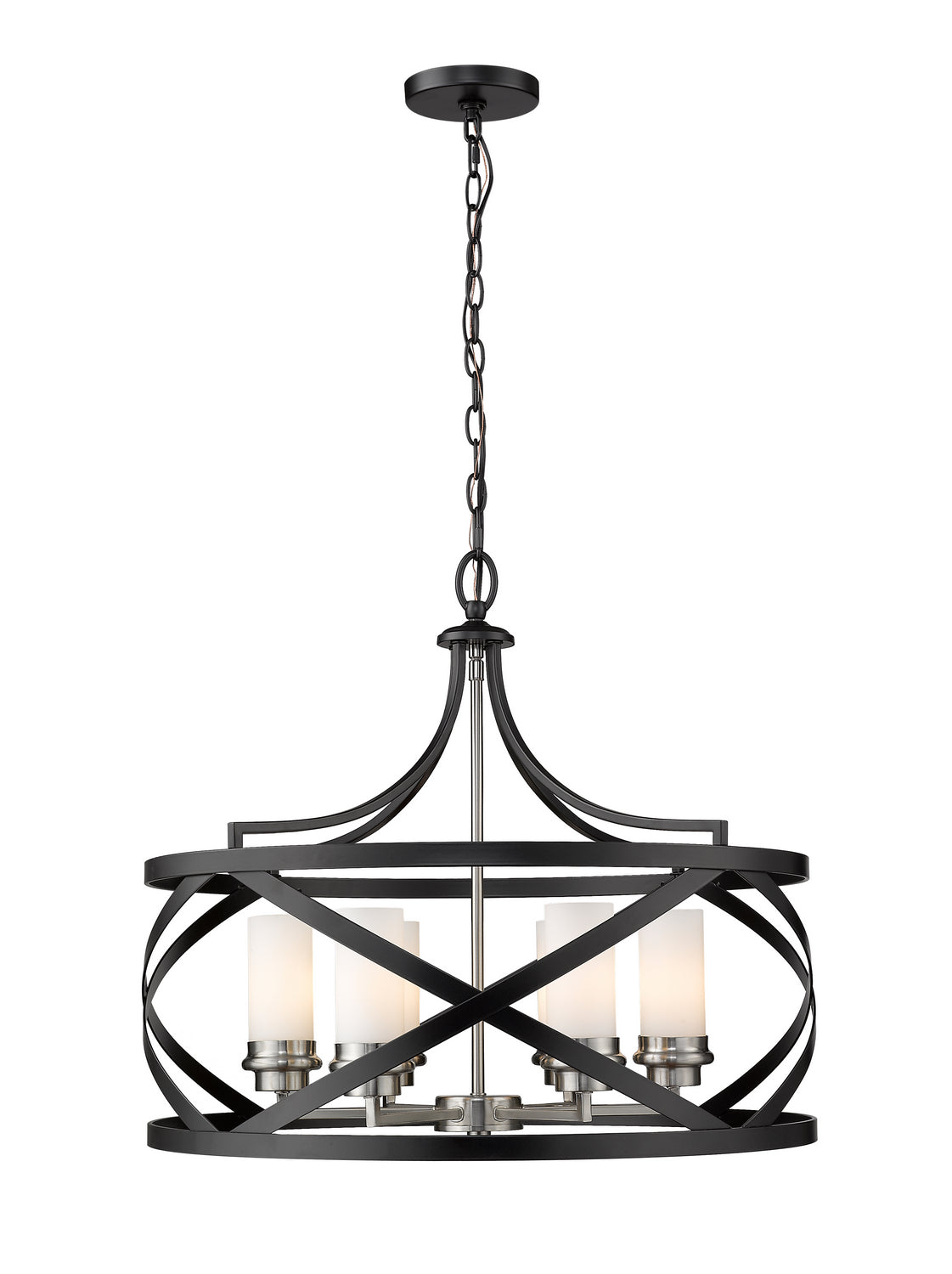 Z-Lite - 481P24-MB-BN - Six Light Chandelier - Malcalester - Matte Black + Brushed Nickel