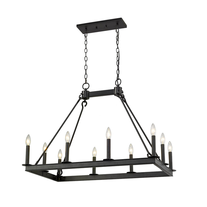 Z-Lite - 482-10L-MB - Ten Light Linear Chandelier - Barclay - Matte Black