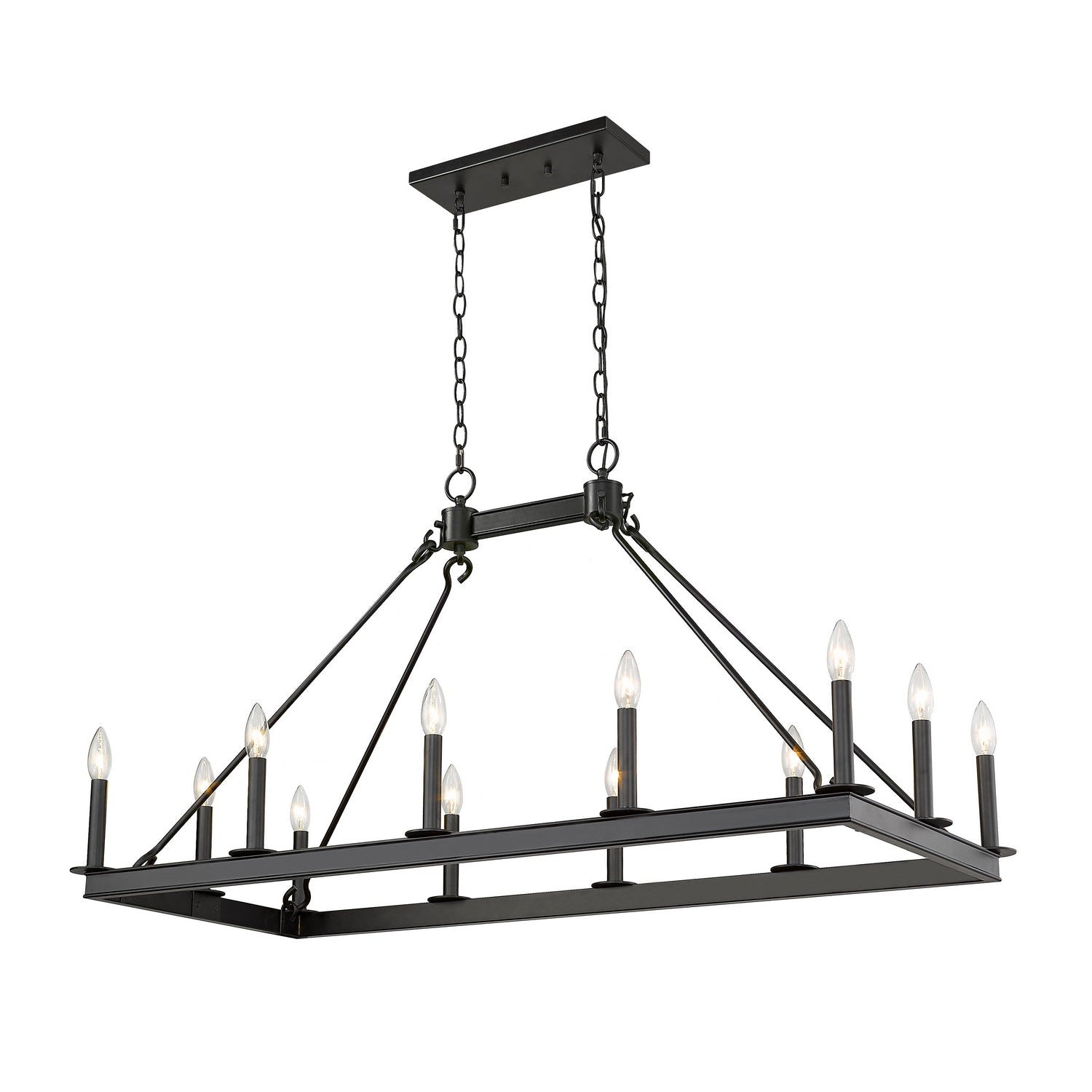 Z-Lite - 482-12L-MB - 12 Light Linear Chandelier - Barclay - Matte Black