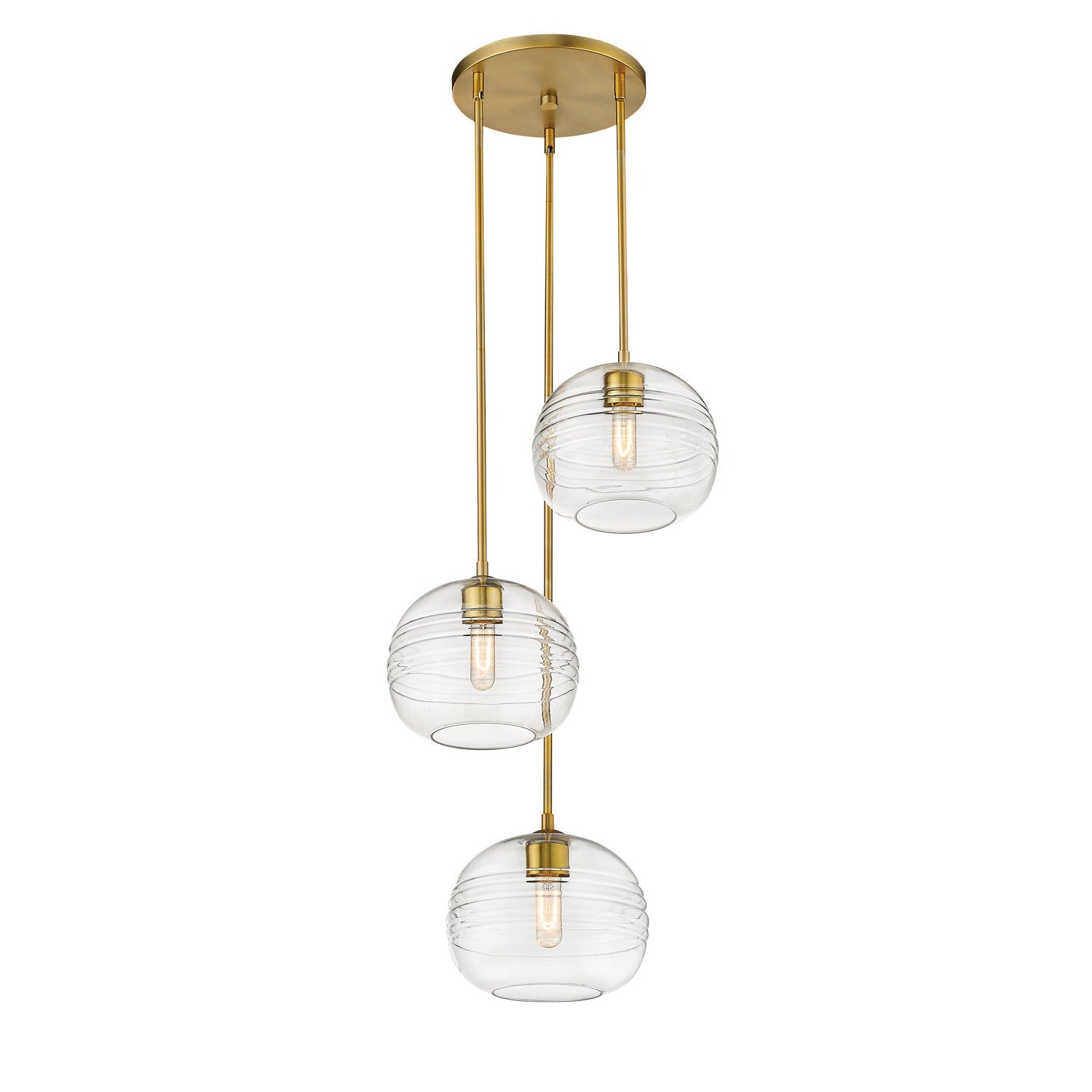 Z-Lite - 486P10-3R-OBR - Three Light Chandelier - Harmony - Olde Brass