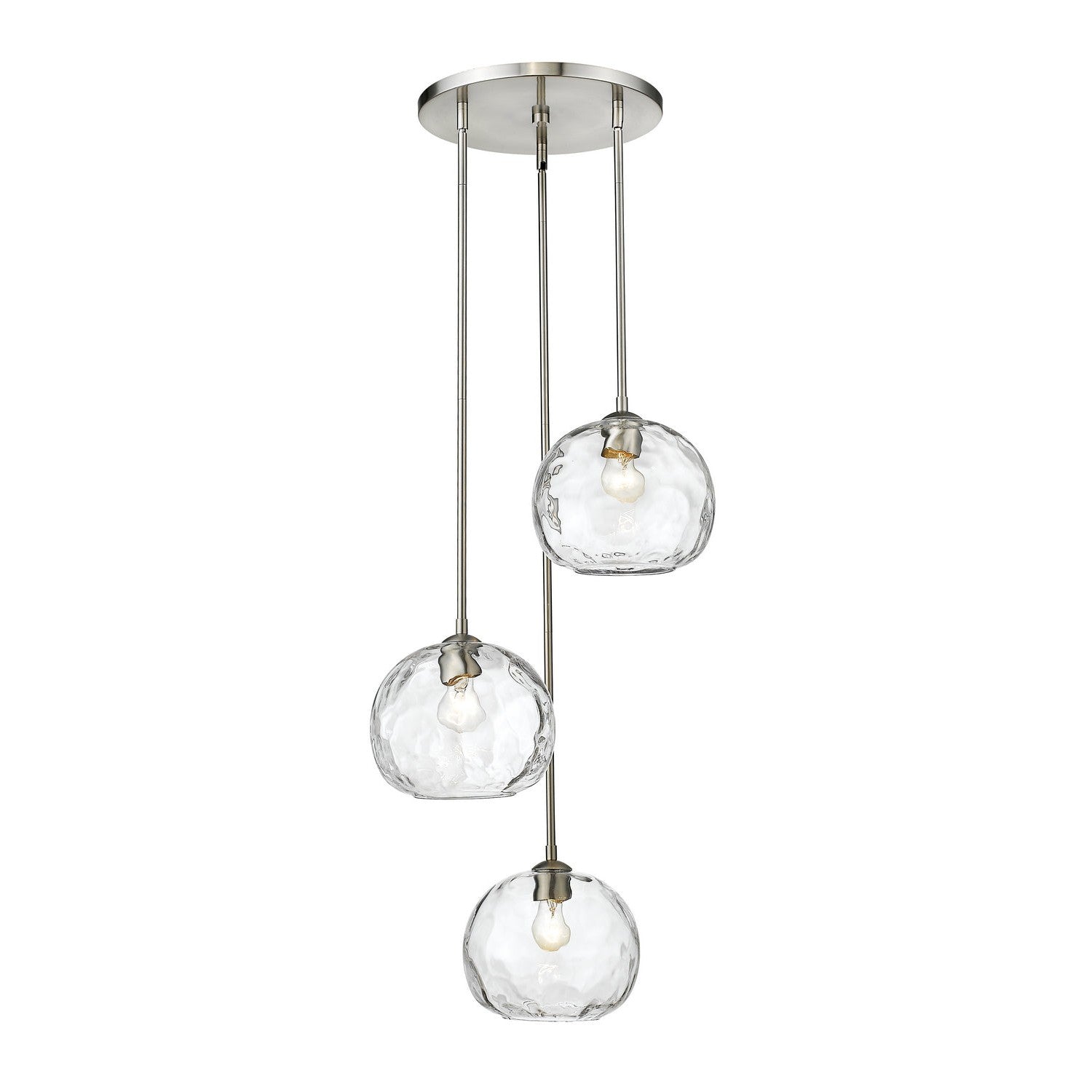 Z-Lite - 490P10-3R-BN - Three Light Chandelier - Chloe - Brushed Nickel