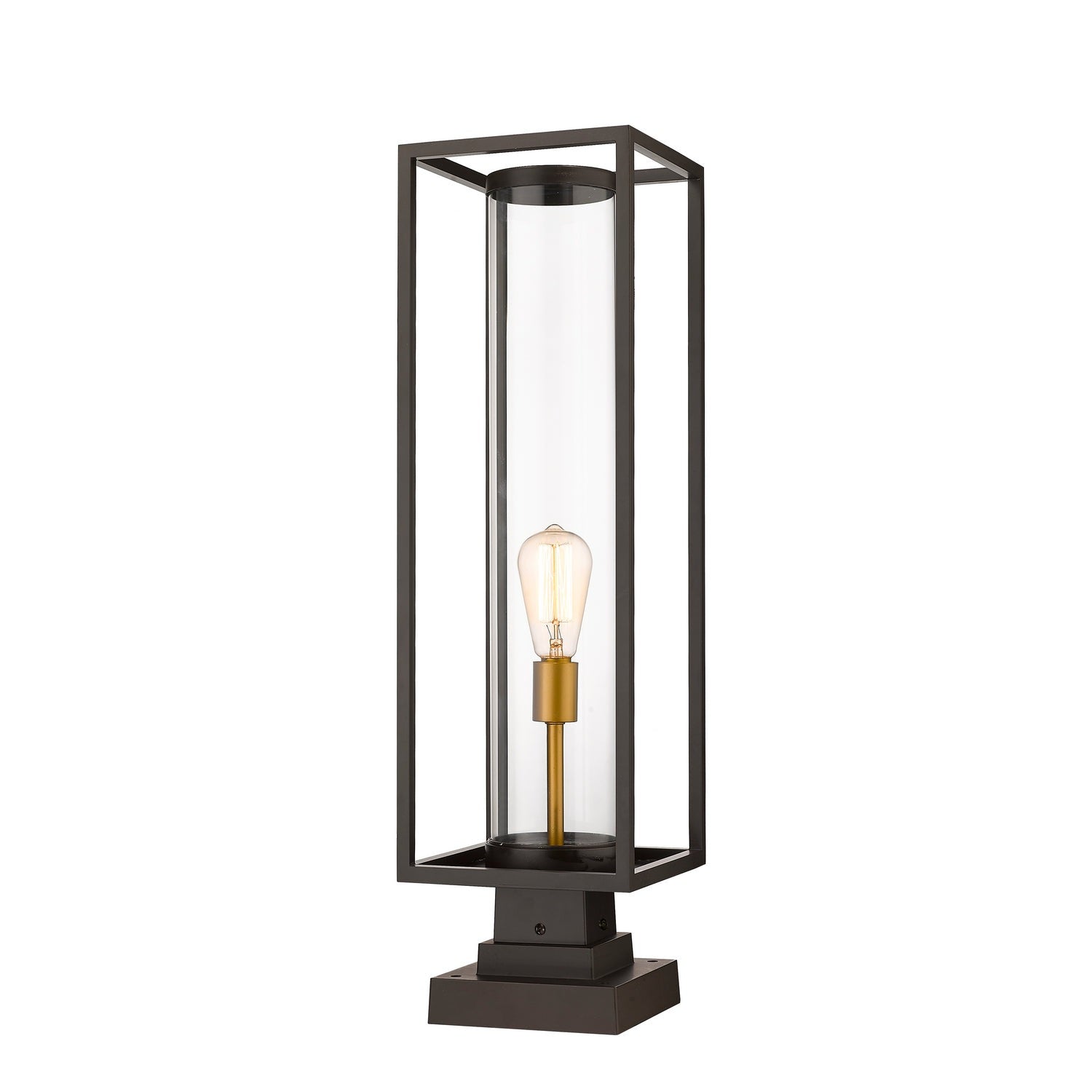 Z-Lite - 584PHBS-SQPM-DBZ - One Light Outdoor Pier Mounted Fixture - Dunbroch - Deep Bronze + Outdoor Brass
