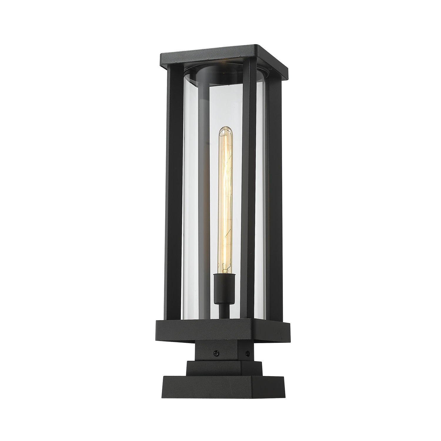 Z-Lite - 586PHBS-SQPM-BK - One Light Outdoor Pier Mounted Fixture - Glenwood - Black