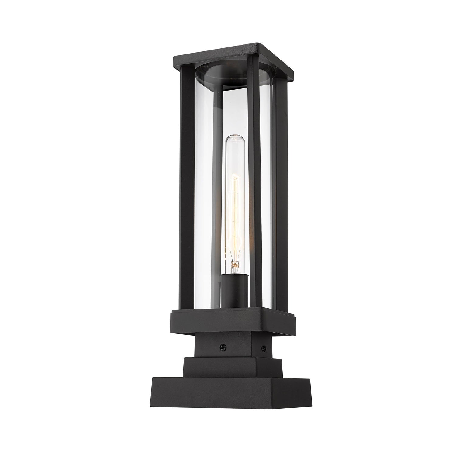 Z-Lite - 586PHMS-SQPM-BK - One Light Outdoor Pier Mounted Fixture - Glenwood - Black