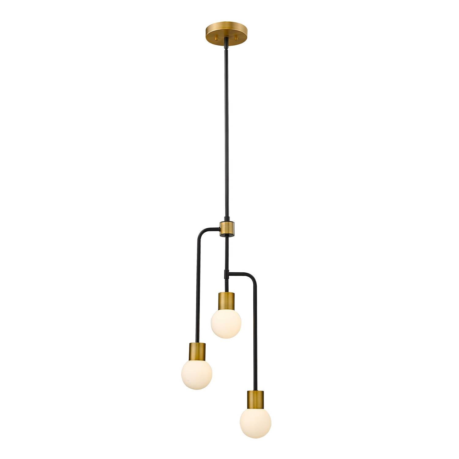 Z-Lite - 621-3MB-FB - Three Light Chandelier - Neutra - Matte Black + Foundry Brass