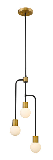 Z-Lite - 621-3MB-FB - Three Light Chandelier - Neutra - Matte Black + Foundry Brass
