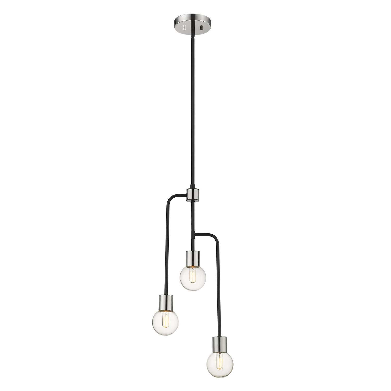 Z-Lite - 621-3MB-PN - Three Light Chandelier - Neutra - Matte Black + Polished Nickel