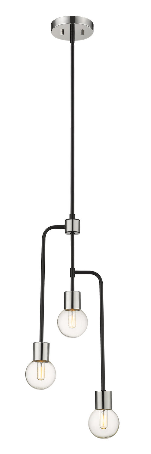 Z-Lite - 621-3MB-PN - Three Light Chandelier - Neutra - Matte Black + Polished Nickel