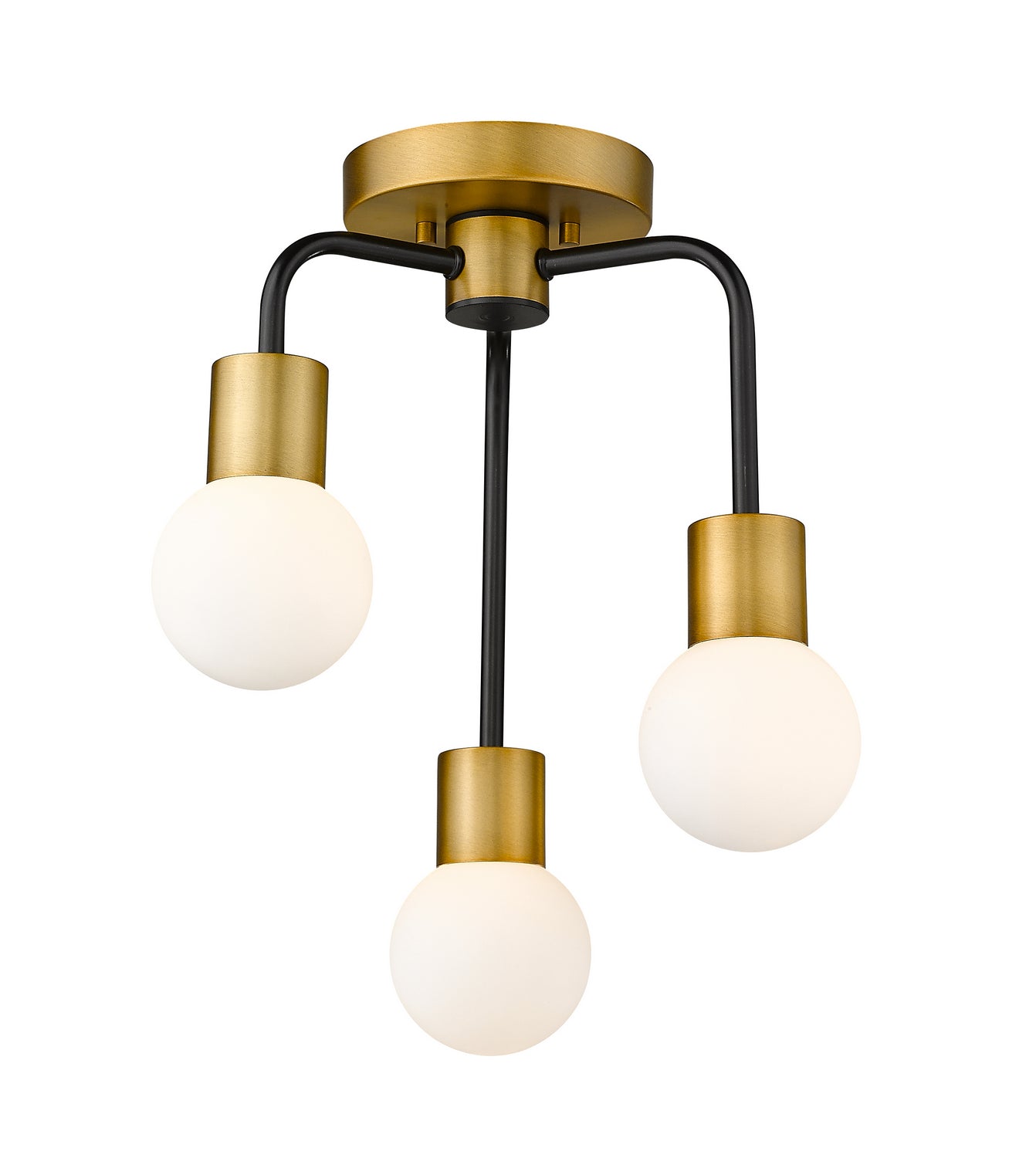 Z-Lite - 621-3SF-MB-FB - Three Light Semi Flush Mount - Neutra - Matte Black + Foundry Brass