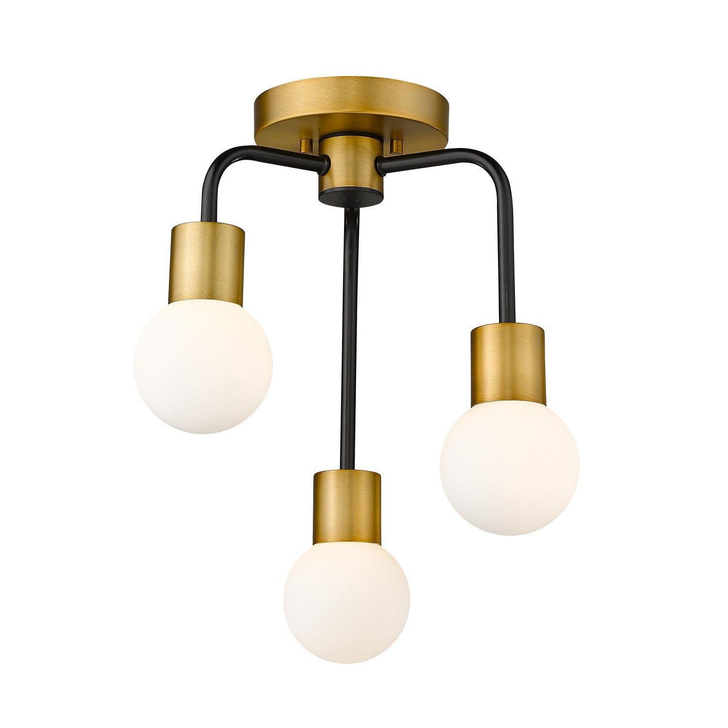 Z-Lite - 621-3SF-MB-FB - Three Light Semi Flush Mount - Neutra - Matte Black + Foundry Brass