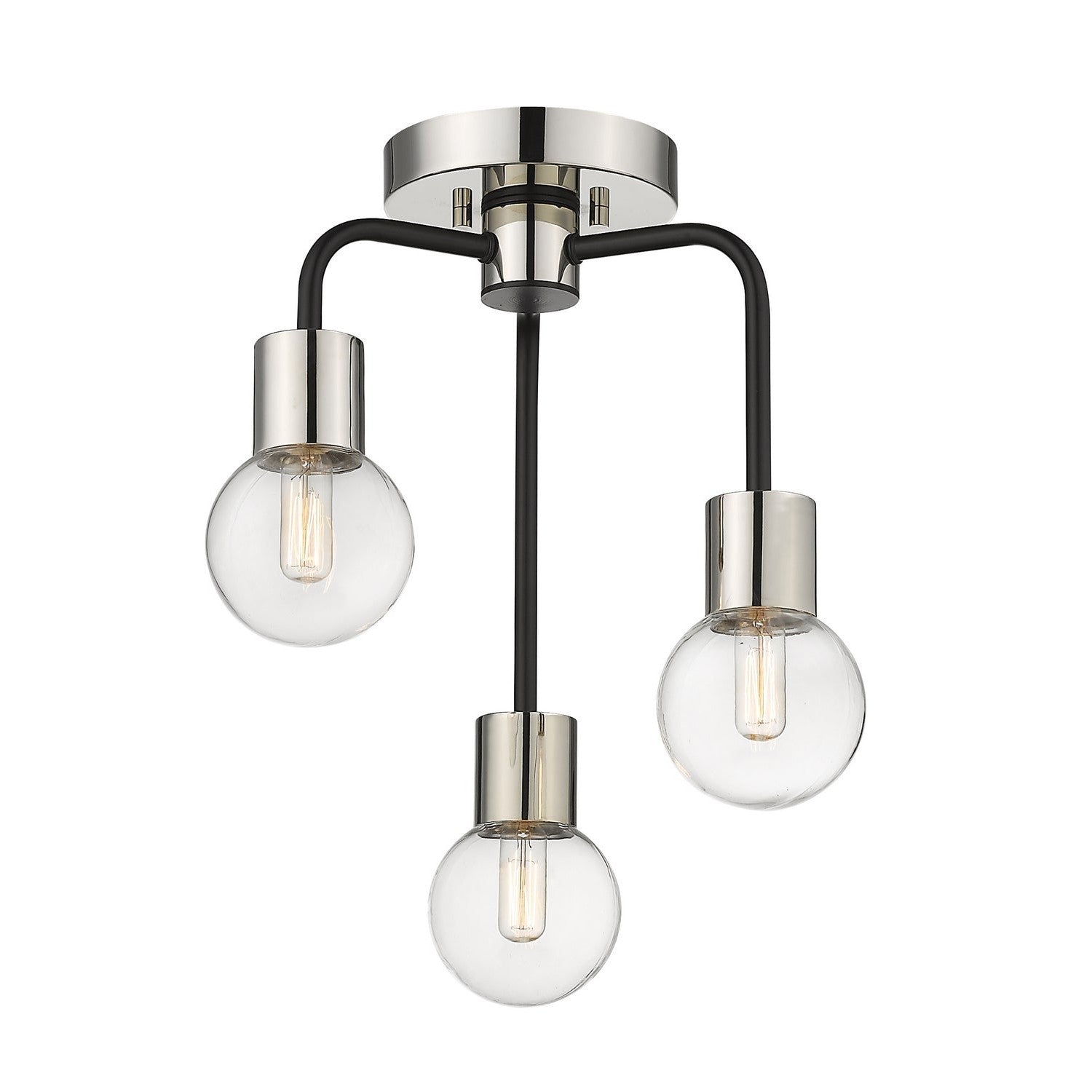 Z-Lite - 621-3SF-MB-PN - Three Light Semi Flush Mount - Neutra - Matte Black + Polished Nickel