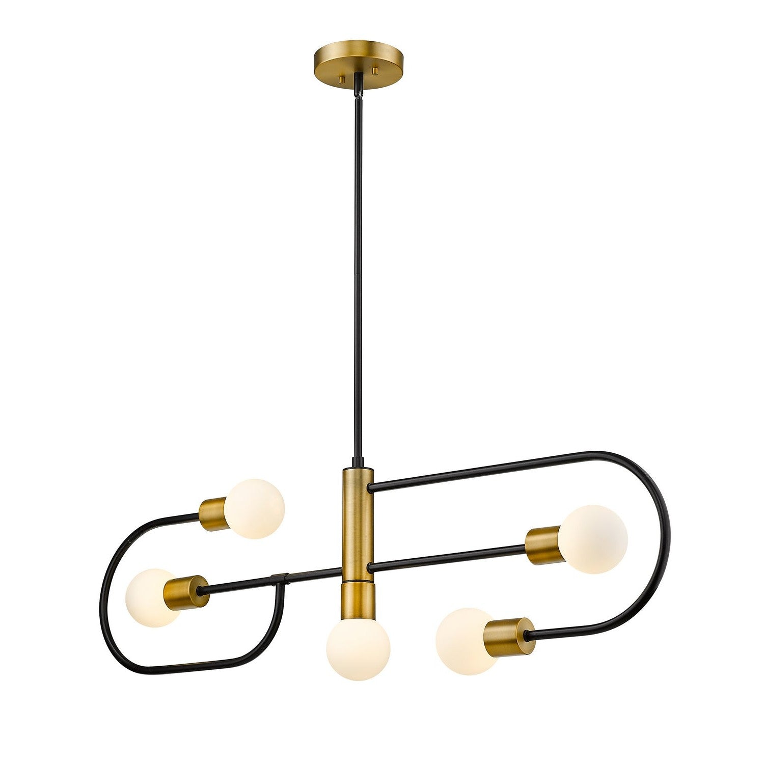 Z-Lite - 621-5L-MB-FB - Five Light Linear Chandelier - Neutra - Matte Black + Foundry Brass