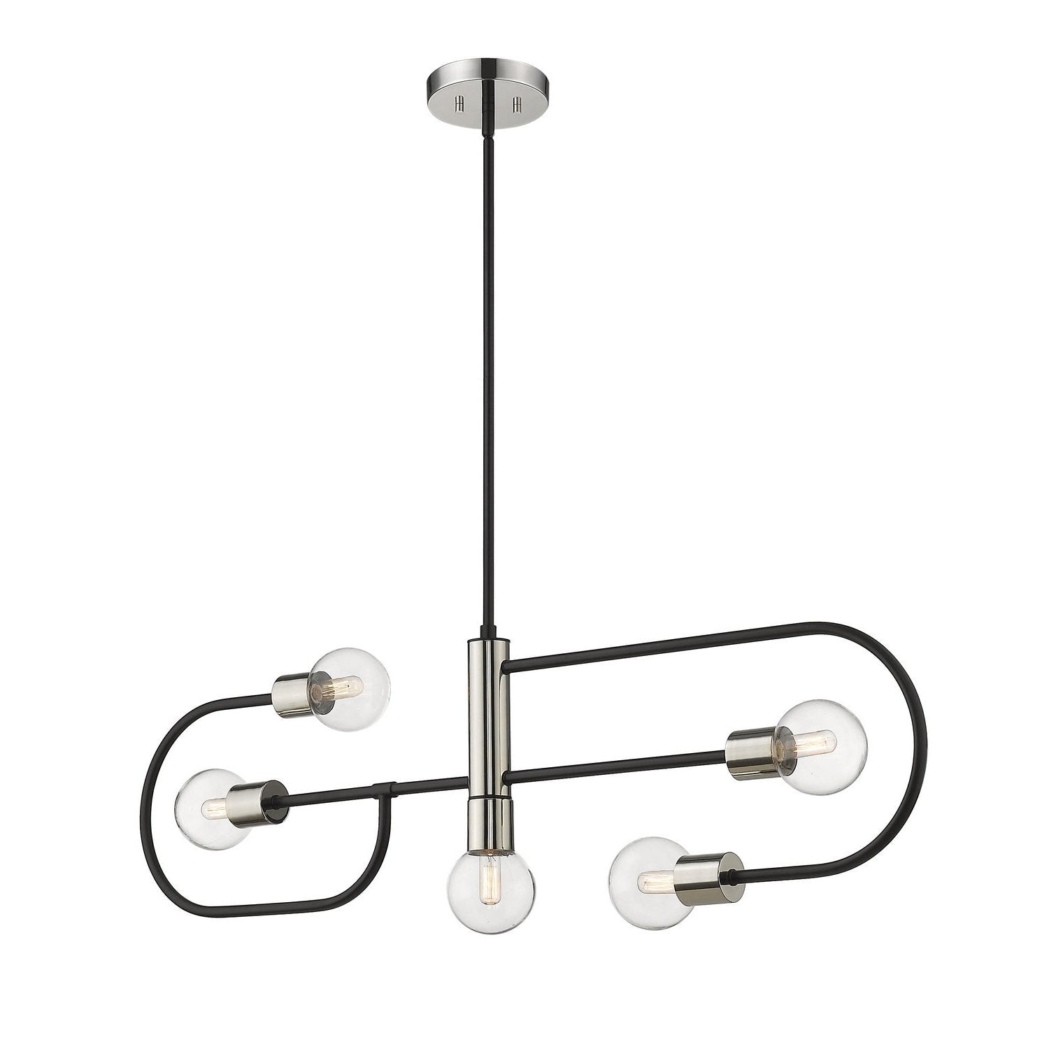 Z-Lite - 621-5L-MB-PN - Five Light Linear Chandelier - Neutra - Matte Black + Polished Nickel