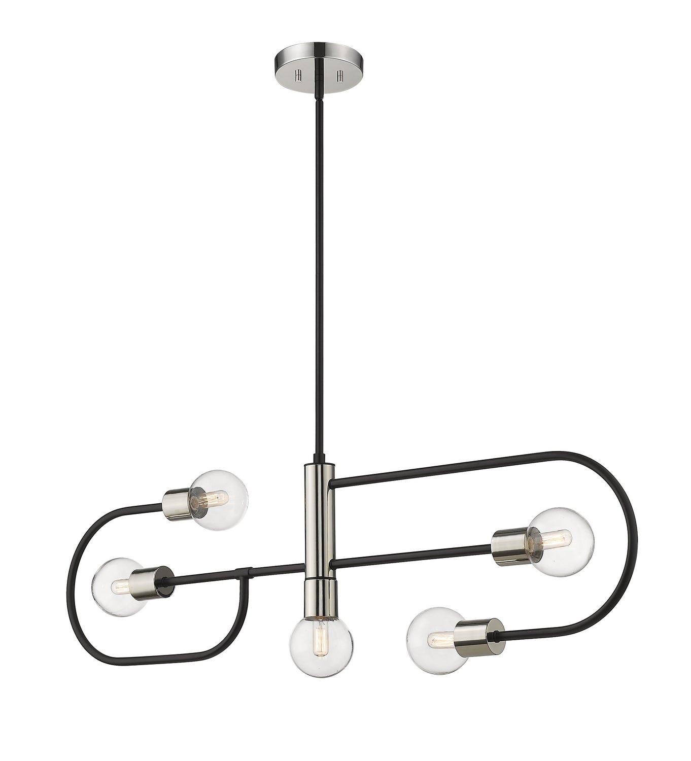 Z-Lite - 621-5L-MB-PN - Five Light Linear Chandelier - Neutra - Matte Black + Polished Nickel