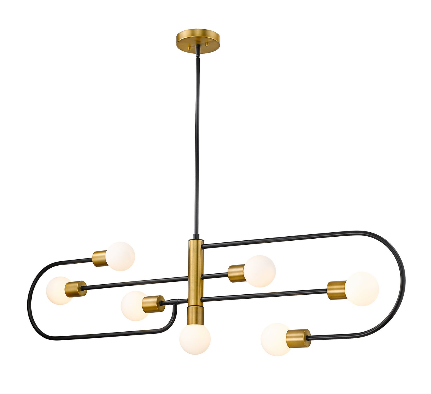 Z-Lite - 621-7L-MB-FB - Seven Light Linear Chandelier - Neutra - Matte Black + Foundry Brass