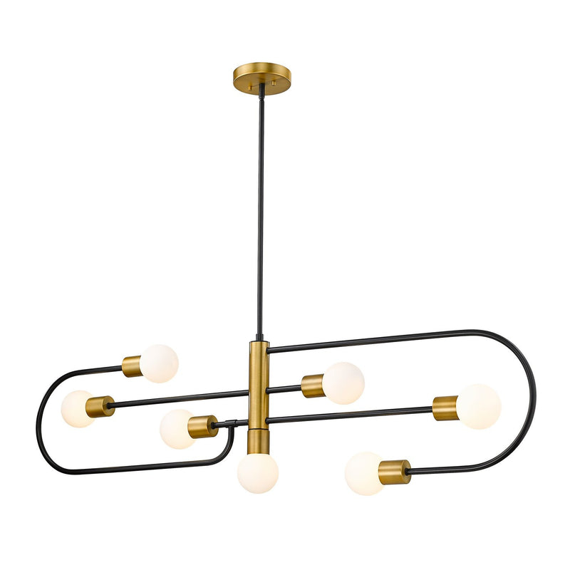Z-Lite - 621-7L-MB-FB - Seven Light Linear Chandelier - Neutra - Matte Black + Foundry Brass
