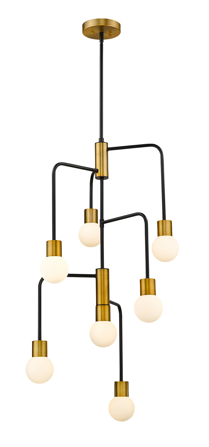 Z-Lite - 621-7MB-FB - Seven Light Chandelier - Neutra - Matte Black + Foundry Brass