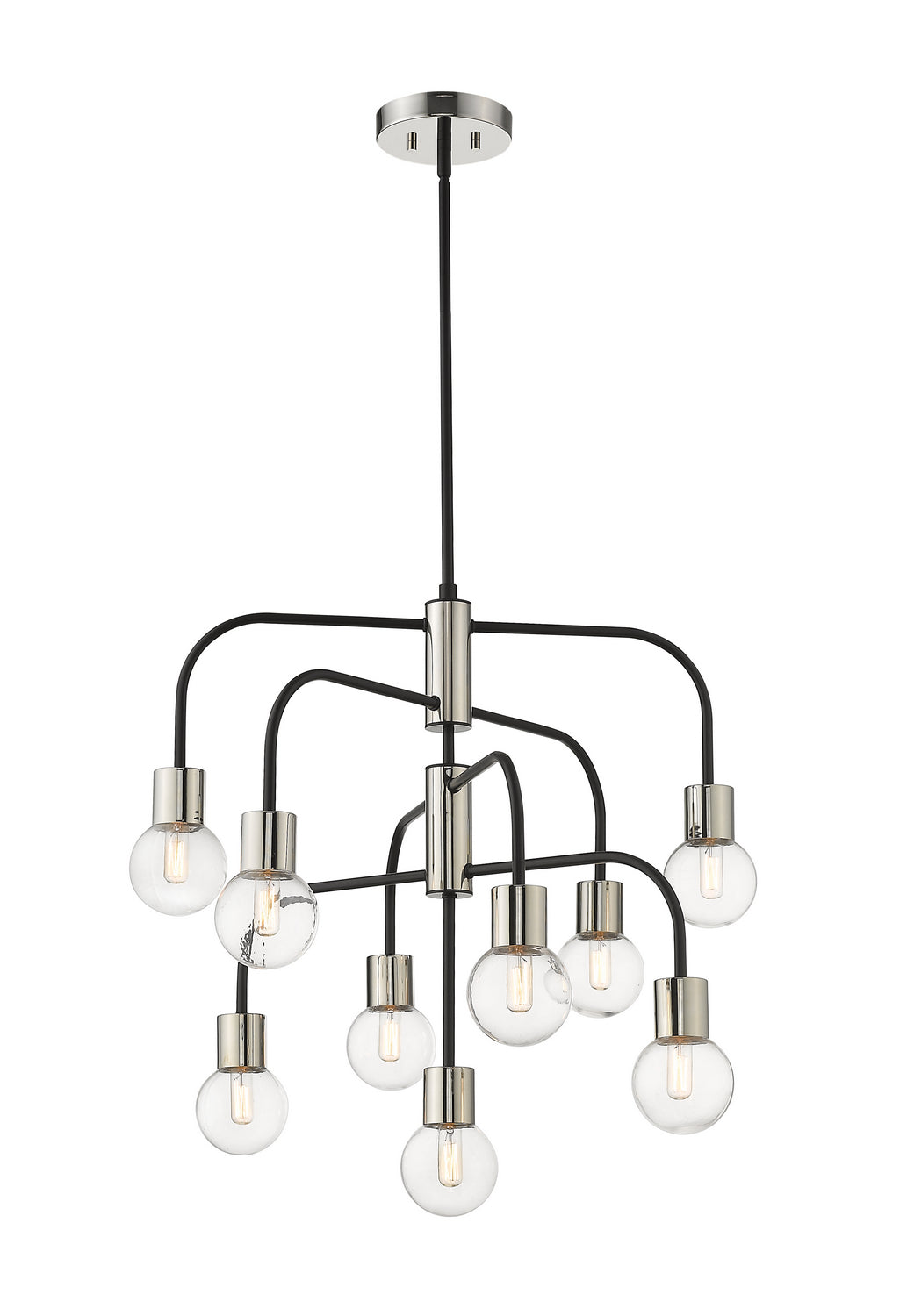Z-Lite - 621-9MB-PN - Nine Light Chandelier - Neutra - Matte Black + Polished Nickel