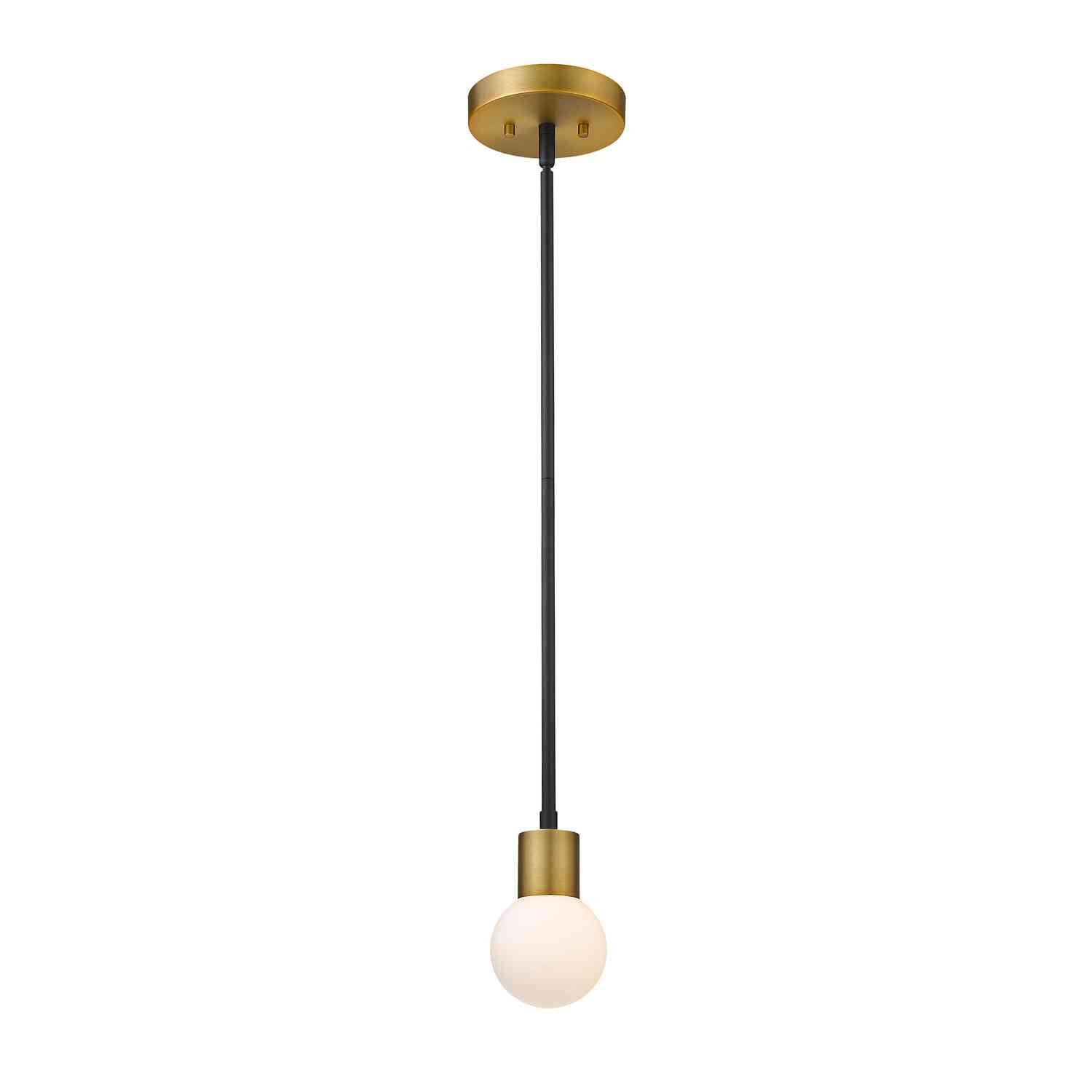 Z-Lite - 621MP-MB-FB - One Light Pendant - Neutra - Matte Black + Foundry Brass