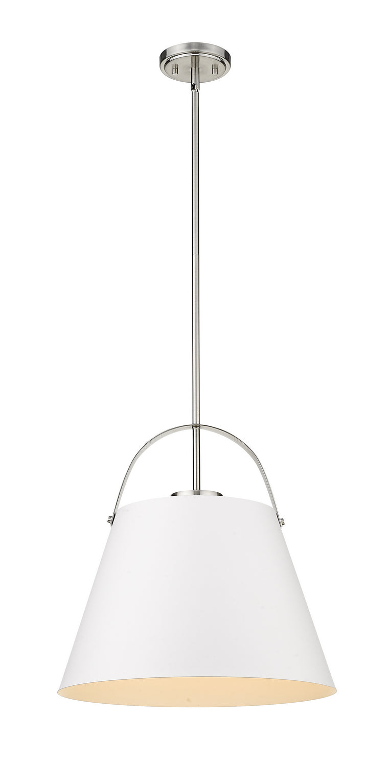 Z-Lite - 726P18-MW+BN - One Light Pendant - Z-Studio - Matte White + Brushed Nickel