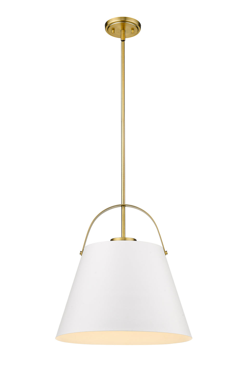 Z-Lite - 726P18-MW+HBR - One Light Pendant - Z-Studio - Matte White + Heritage Brass