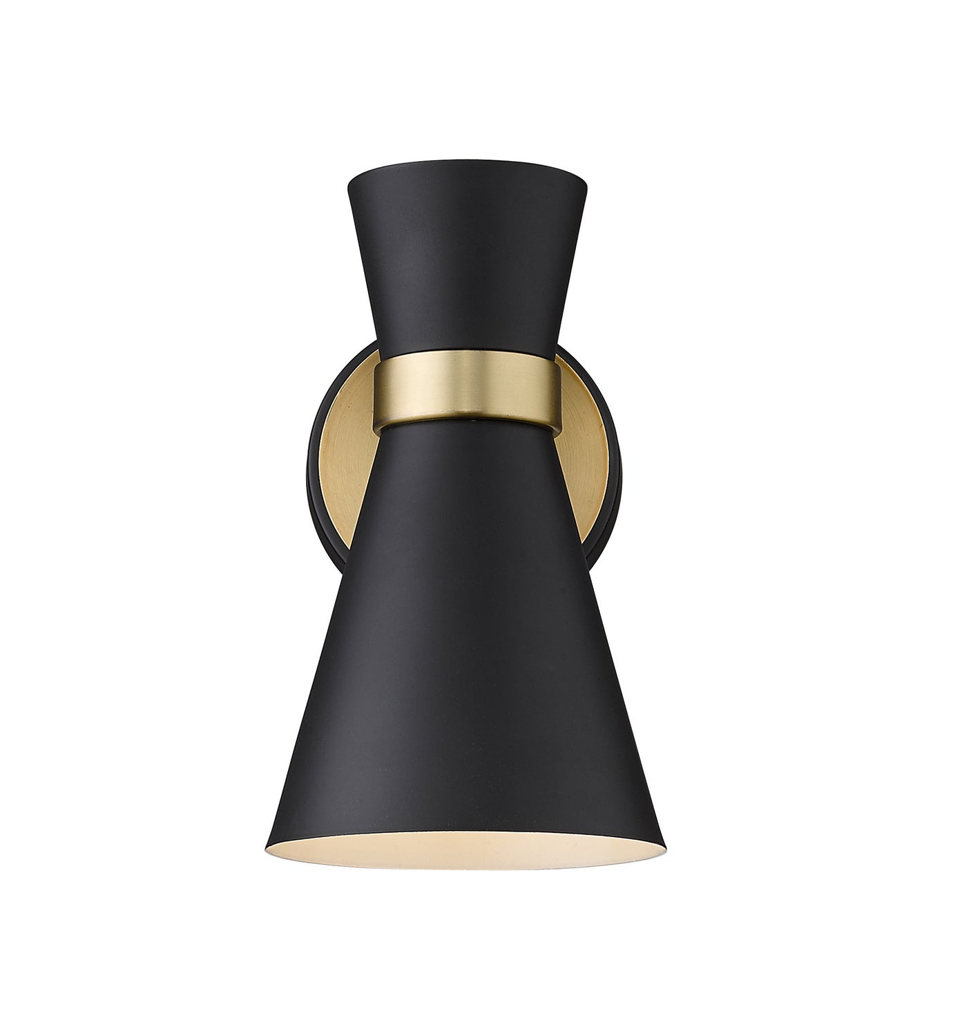 Z-Lite - 728-1S-MB-HBR - One Light Wall Sconce - Soriano - Matte Black + Heritage Brass