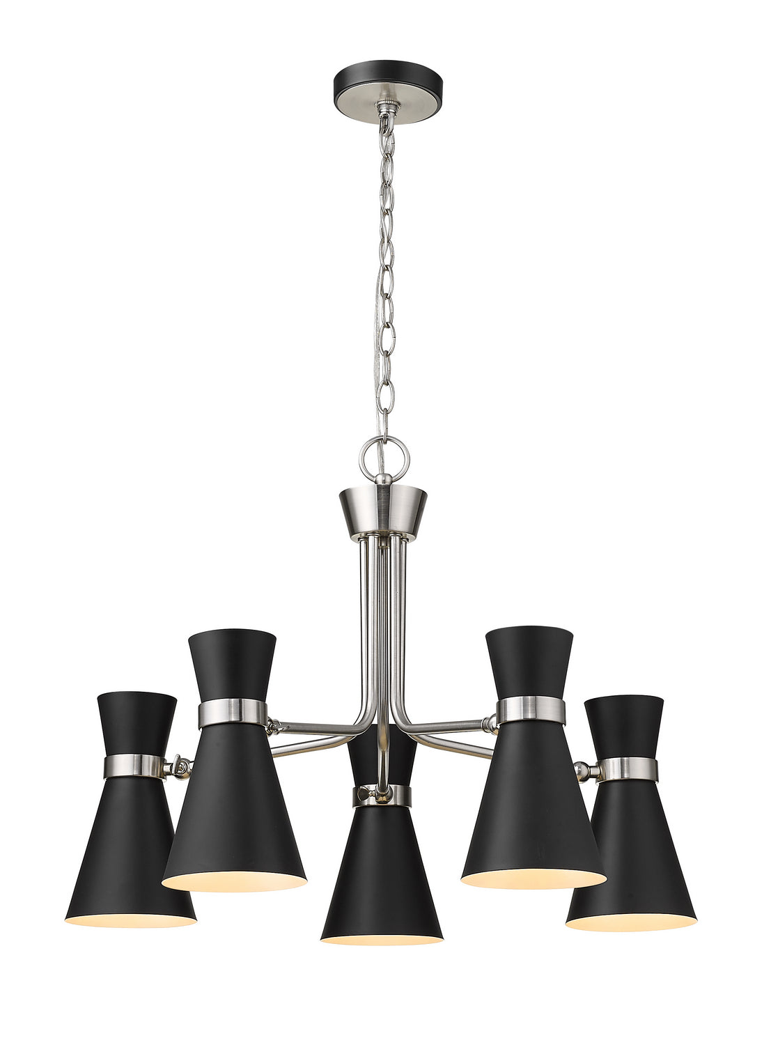 Z-Lite - 728-5MB-BN - Five Light Chandelier - Soriano - Matte Black + Brushed Nickel