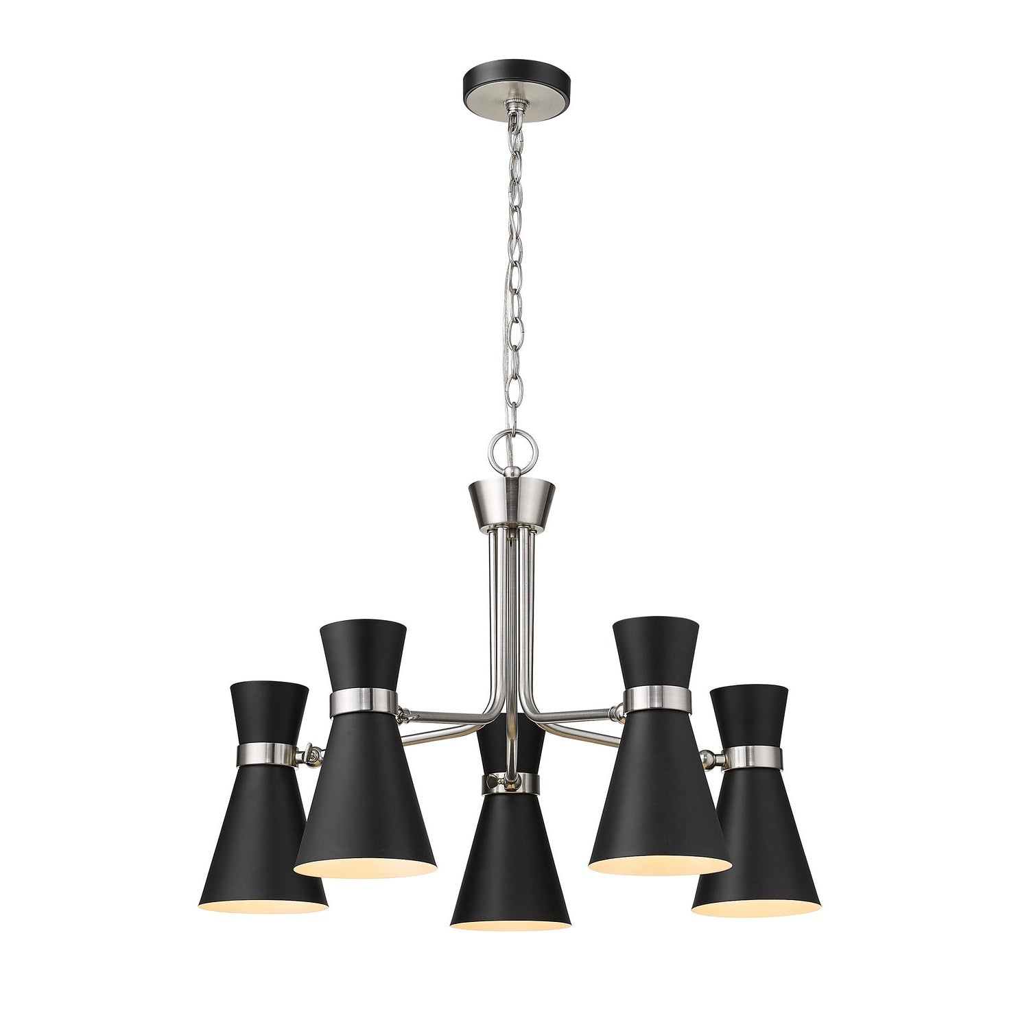 Z-Lite - 728-5MB-BN - Five Light Chandelier - Soriano - Matte Black + Brushed Nickel