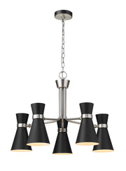 Z-Lite - 728-5MB-BN - Five Light Chandelier - Soriano - Matte Black + Brushed Nickel