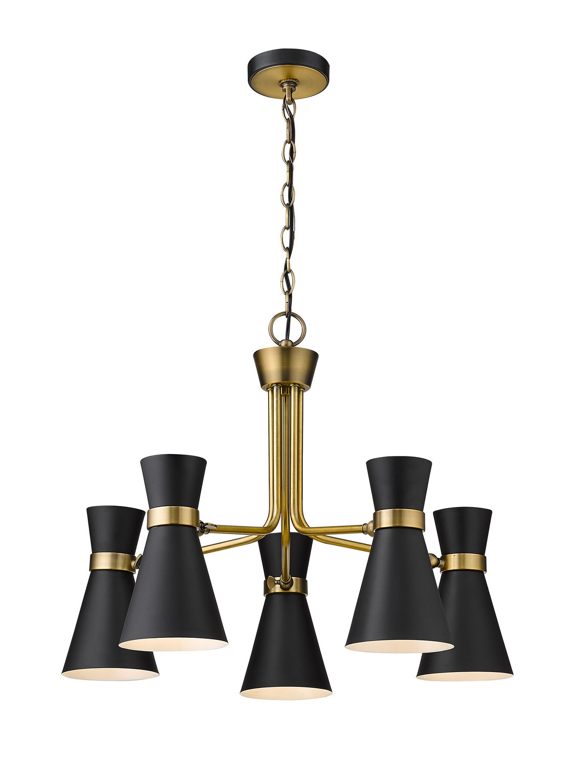 Z-Lite - 728-5MB-HBR - Five Light Chandelier - Soriano - Matte Black + Heritage Brass
