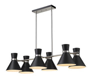 Z-Lite - 728-6L-MB-BN - Six Light Linear Chandelier - Soriano - Matte Black + Brushed Nickel