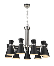 Z-Lite - 728-9MB-BN - Nine Light Chandelier - Soriano - Matte Black + Brushed Nickel