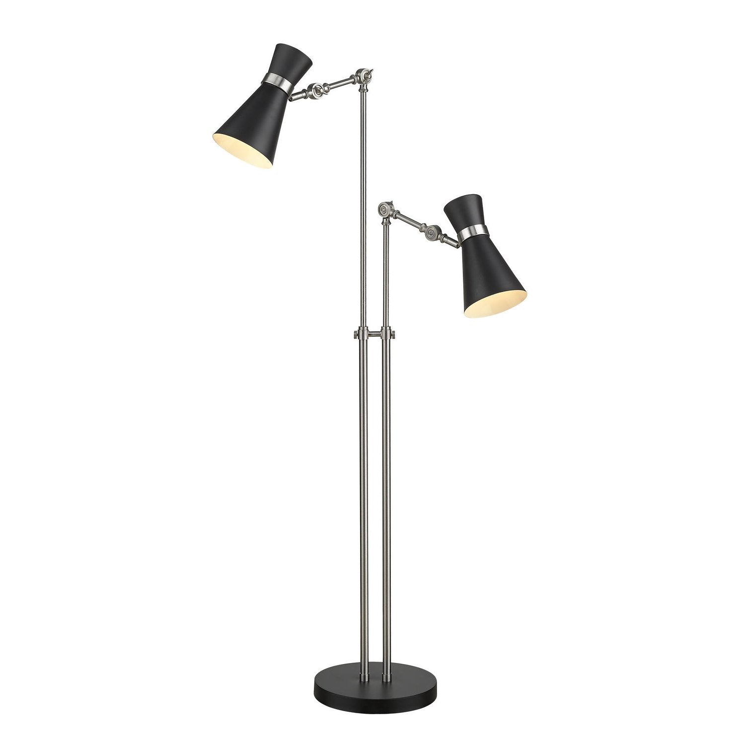 Z-Lite - 728FL-MB-BN - Two Light Floor Lamp - Soriano - Matte Black + Brushed Nickel