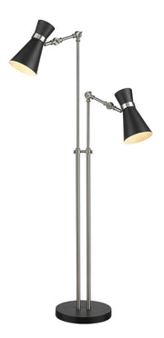Z-Lite - 728FL-MB-BN - Two Light Floor Lamp - Soriano - Matte Black + Brushed Nickel