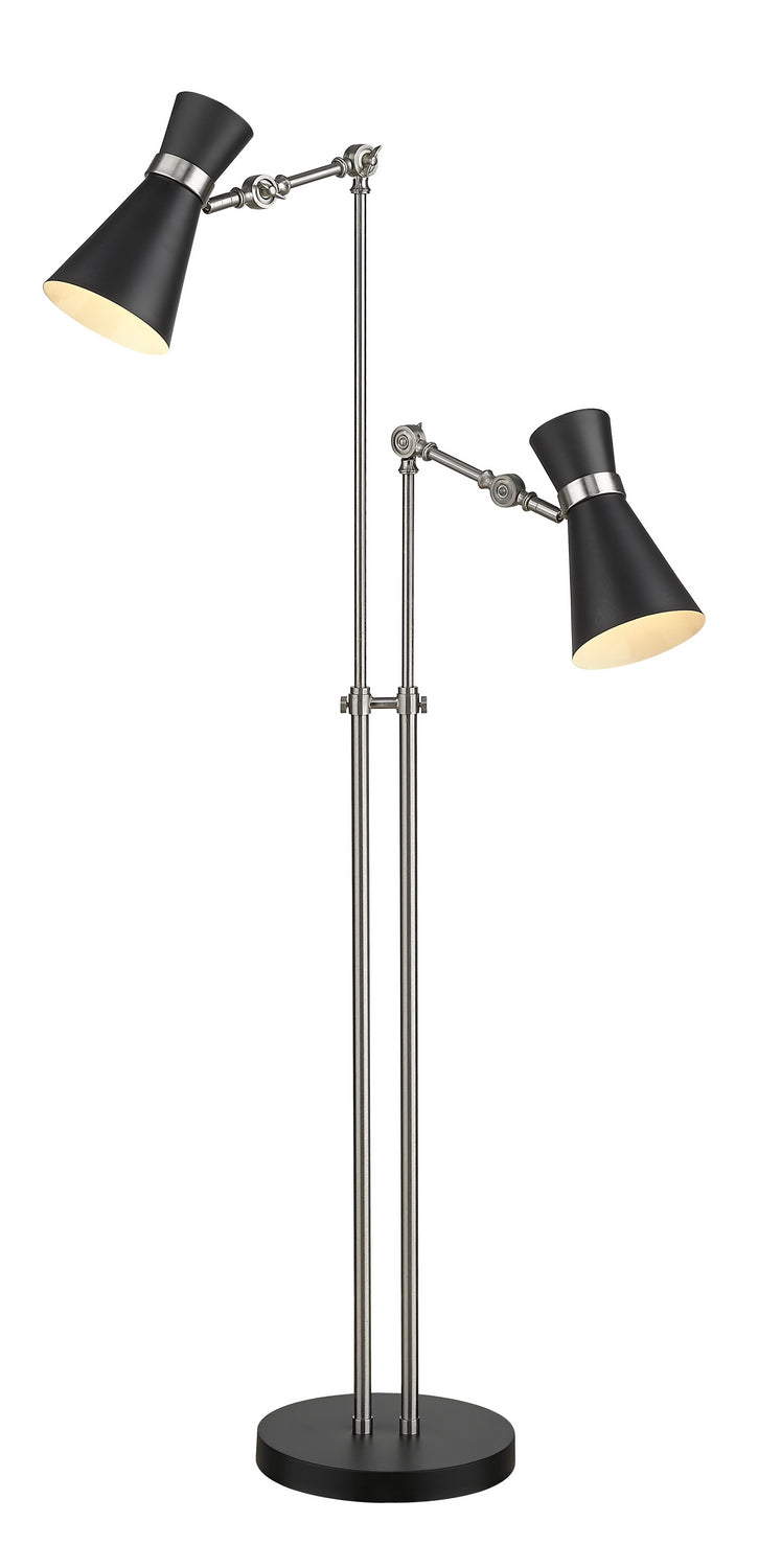 Z-Lite - 728FL-MB-BN - Two Light Floor Lamp - Soriano - Matte Black + Brushed Nickel