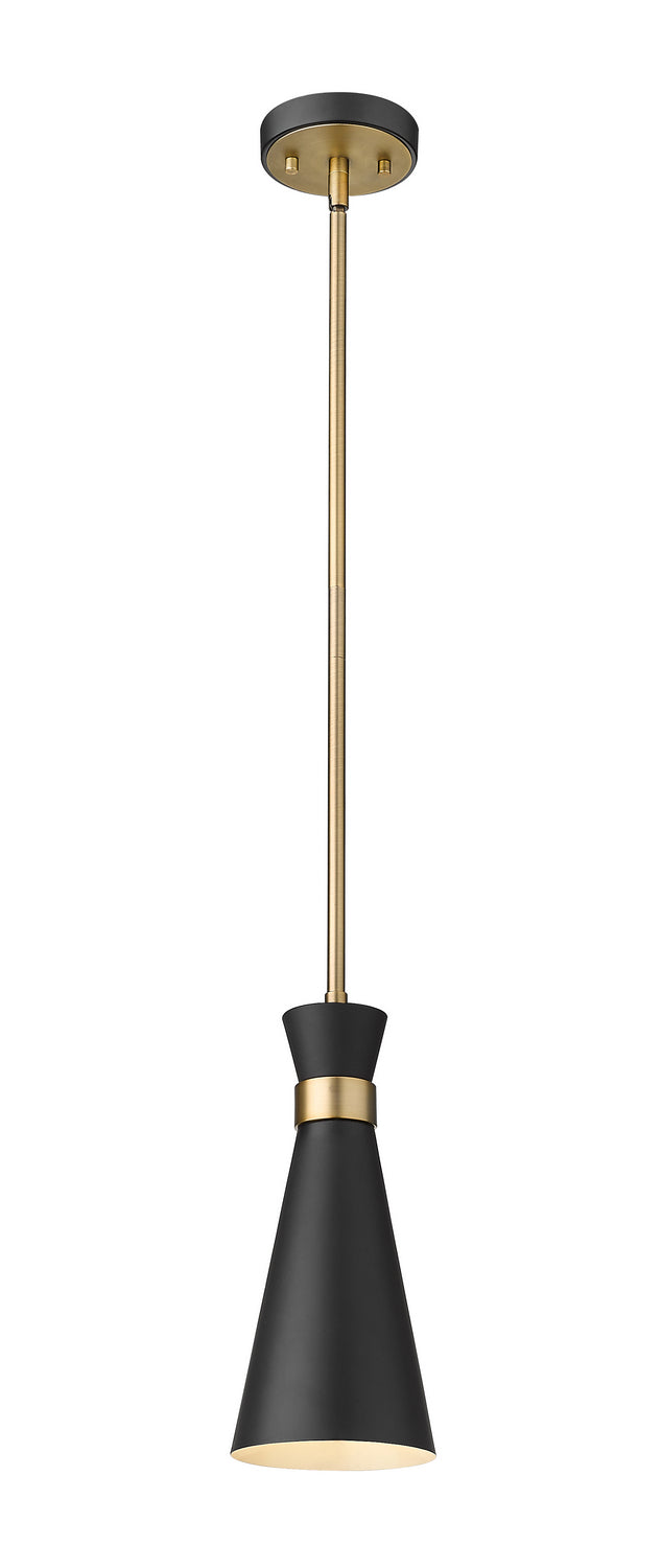 Z-Lite - 728MP-MB-HBR - One Light Pendant - Soriano - Matte Black + Heritage Brass
