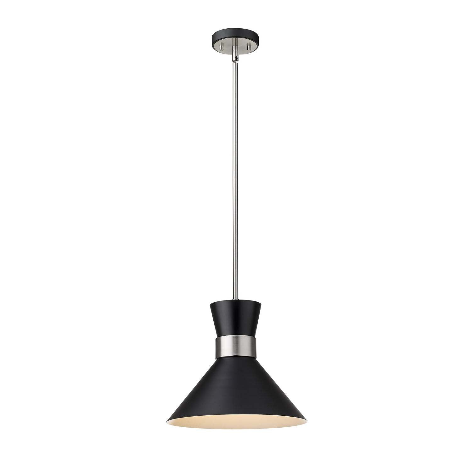 Z-Lite - 728P13-MB-BN - One Light Pendant - Soriano - Matte Black + Brushed Nickel
