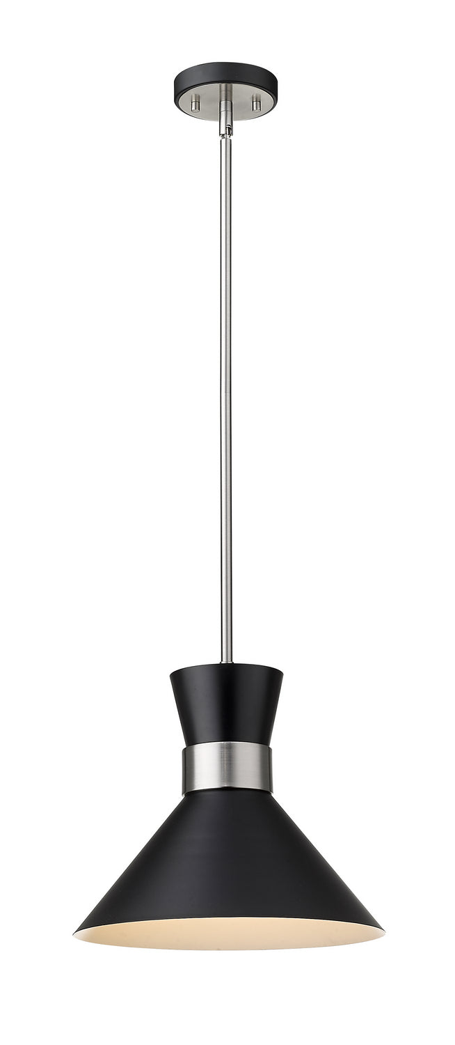 Z-Lite - 728P13-MB-BN - One Light Pendant - Soriano - Matte Black + Brushed Nickel