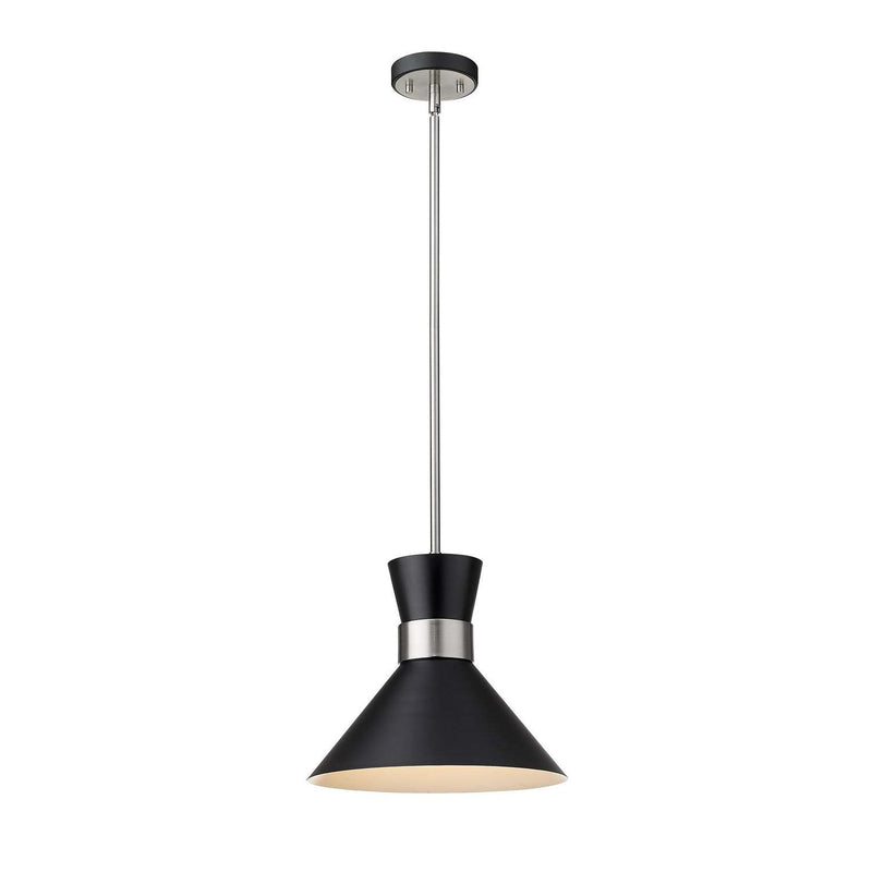 Z-Lite - 728P13-MB-BN - One Light Pendant - Soriano - Matte Black + Brushed Nickel
