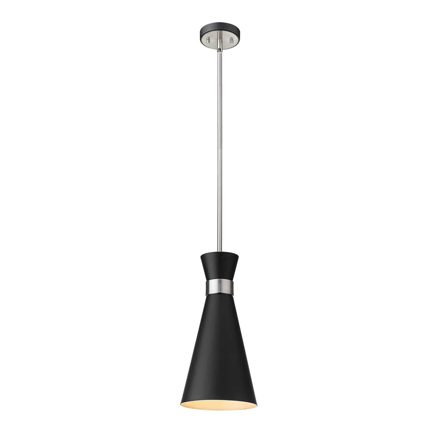 Z-Lite - 728P8-MB-BN - One Light Pendant - Soriano - Matte Black + Brushed Nickel