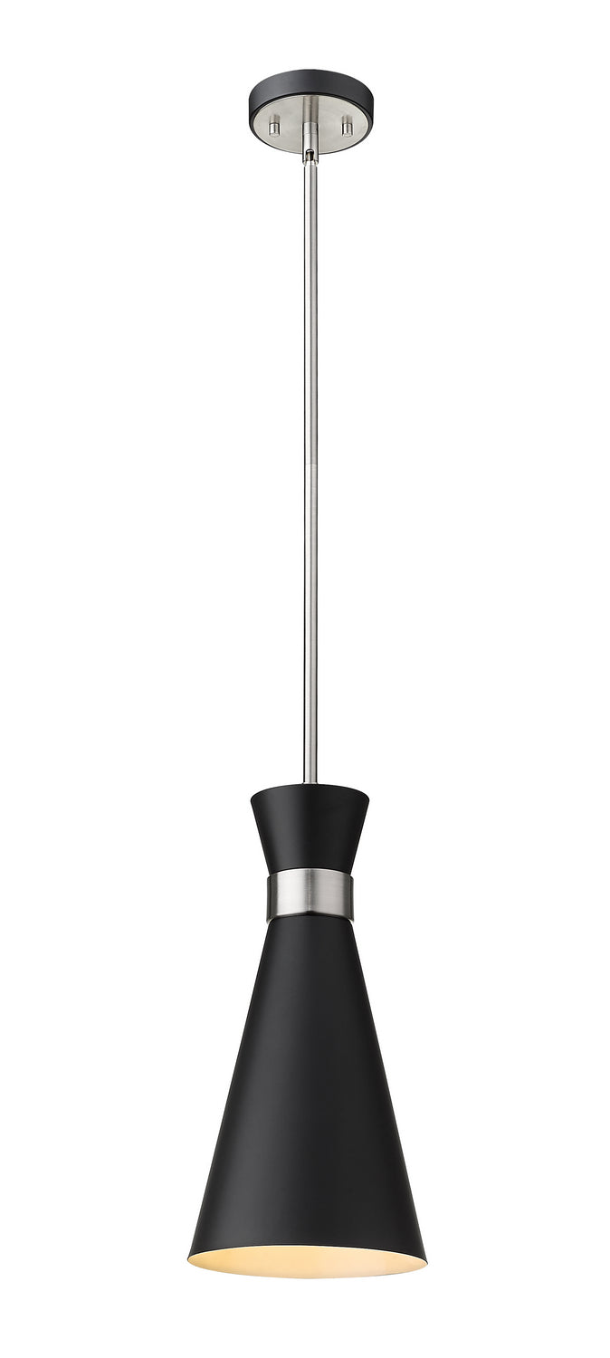 Z-Lite - 728P8-MB-BN - One Light Pendant - Soriano - Matte Black + Brushed Nickel